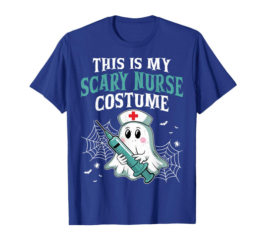 Scary Nurse Costume Ghost Syringe Funny Halloween T-Shirt