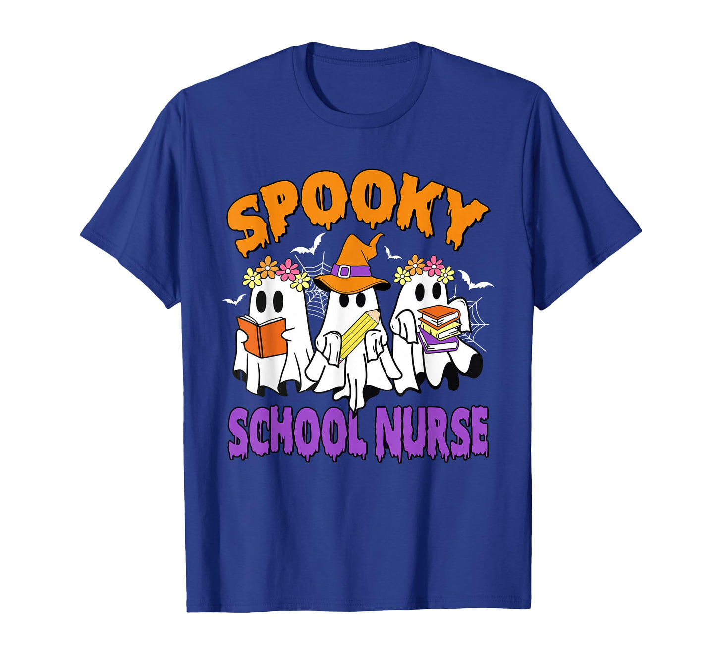 Spooky School Nurse Funny Ghost Halloween T-Shirt