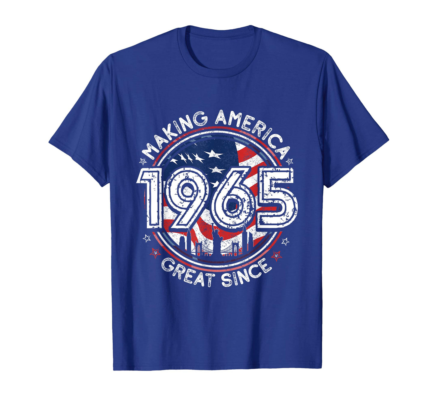 Making America Great Since 1965 American Flag Birthday T-Shirt for Women Kids Men