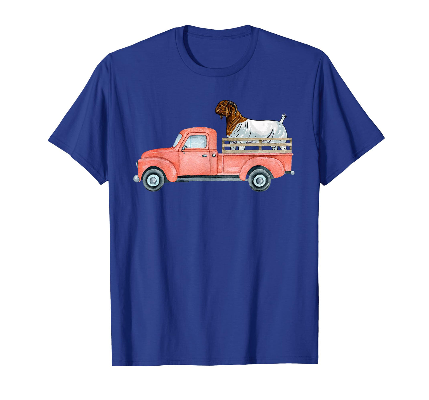 Boer Goat Buck in a Red Truck T-Shirt