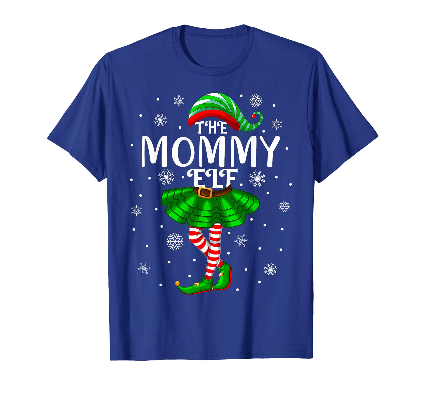 Mom Xmas Family Matching Women Girls The Mommy Elf Christmas T-Shirt