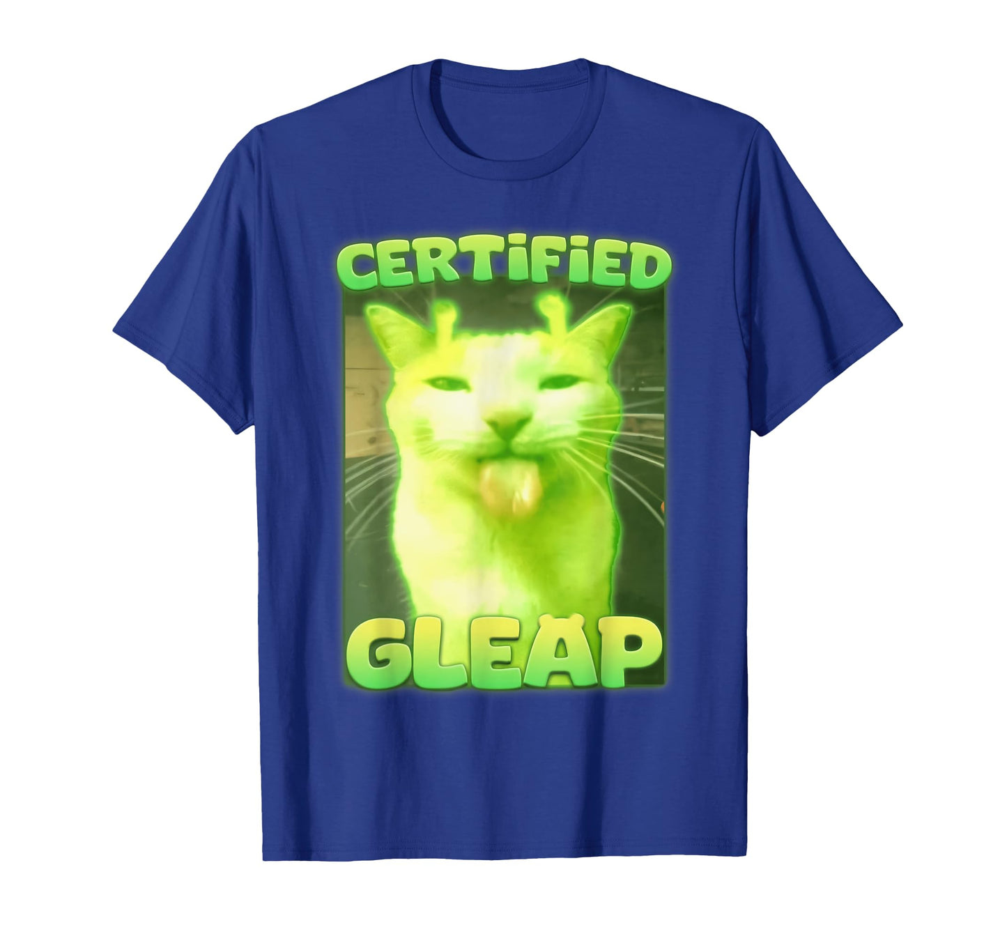 Certified Gleap Funny Alien Brainrot Cat Meme Tee T-Shirt for Men Women Kids