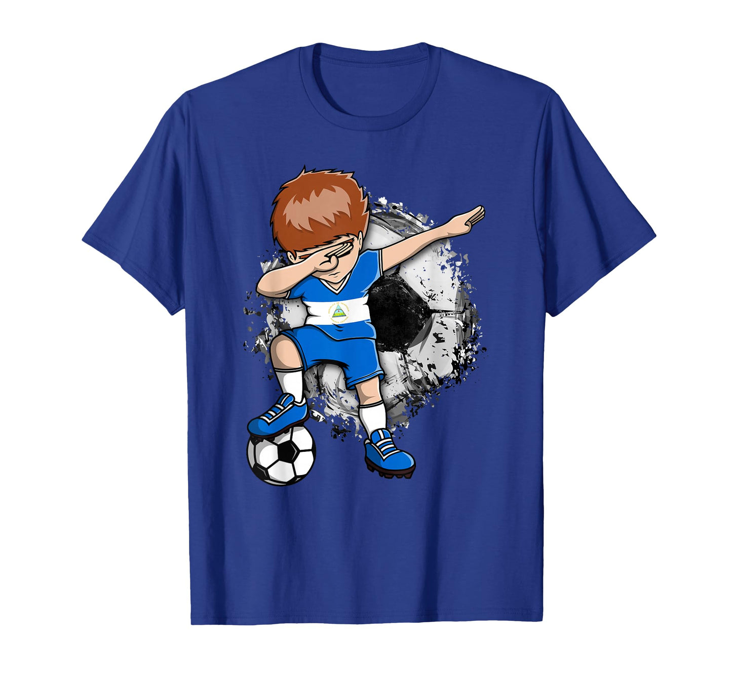 Dabbing Soccer Boy Nicaragua Jersey Nicaragua Football Fans T-Shirt