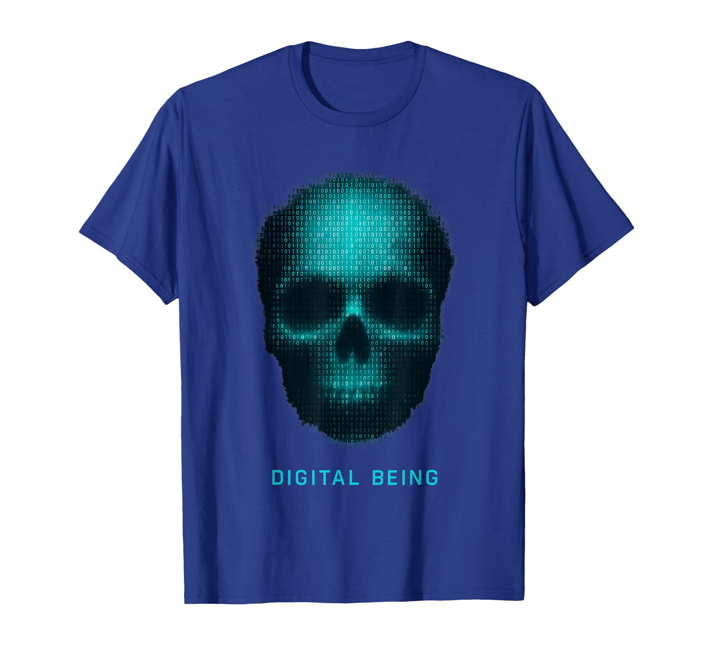 Digital Being Cyber punk Skull Binary Code Programmer Hacker T-Shirt