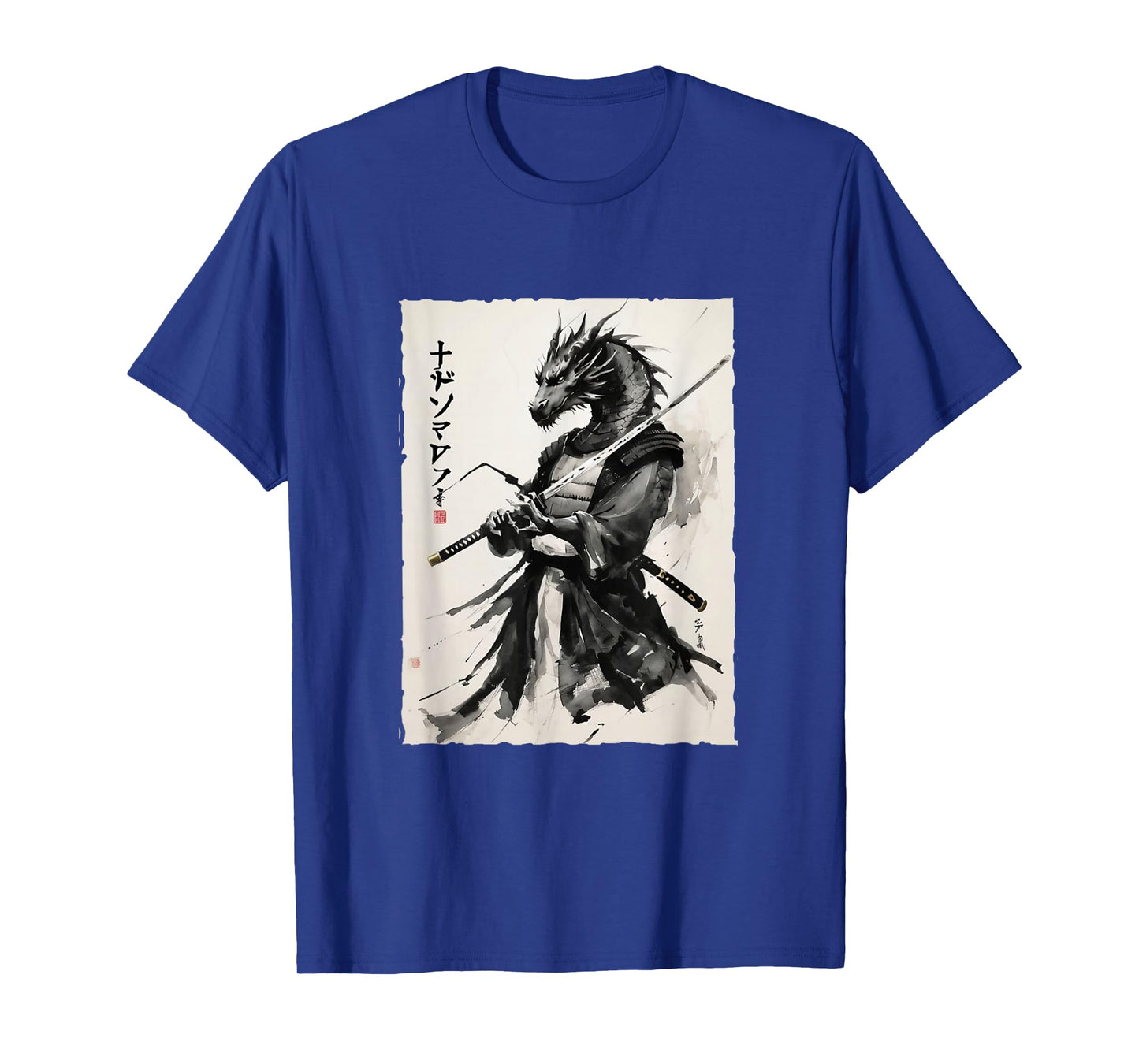 Samurai Dragon Vintage Ukiyo-e Warrior Art Graphic Dragon Ar T-Shirt