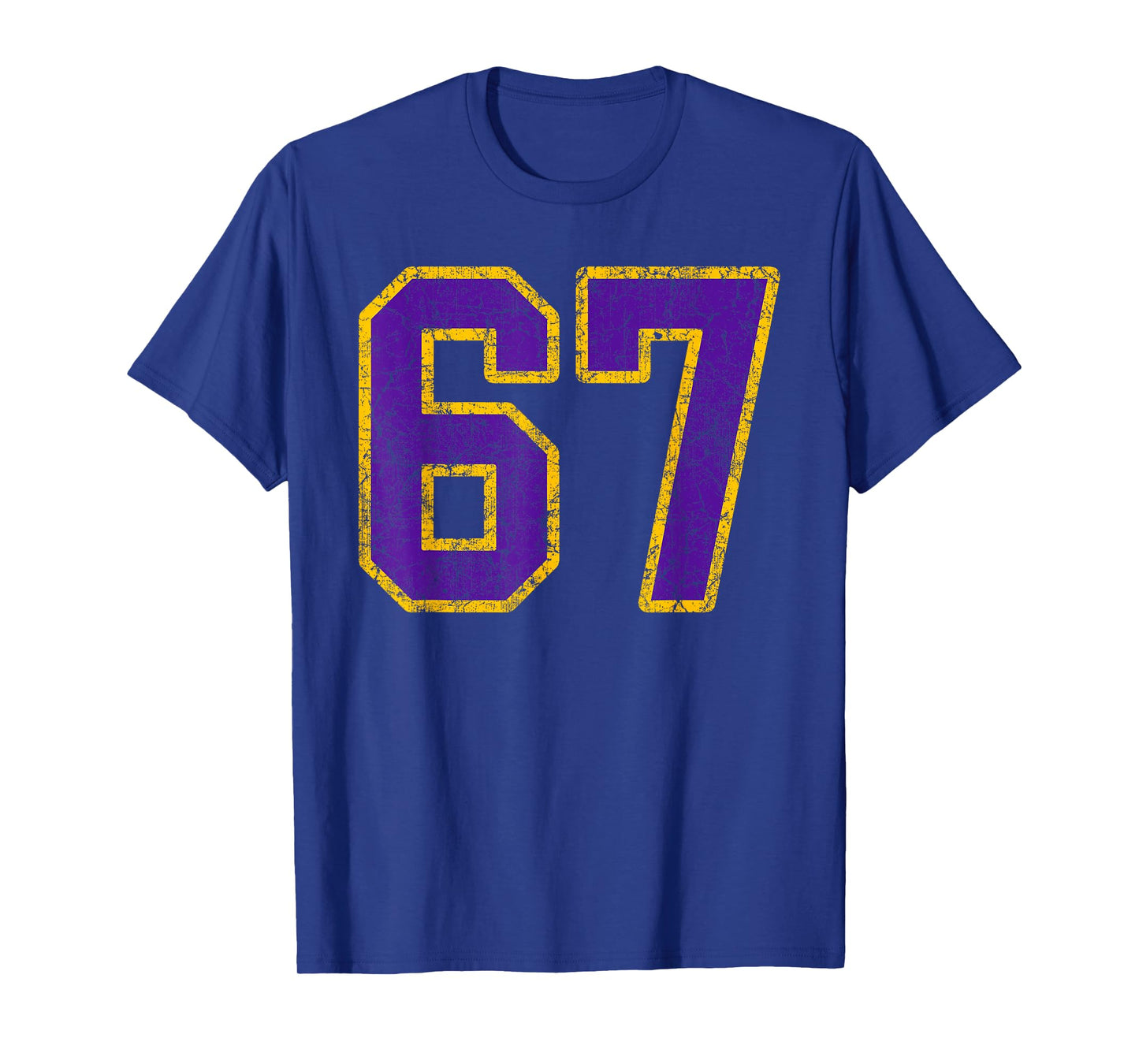 Purple Gold Number 67 Jersey Player Uniform #67 Grunge T-Shirt
