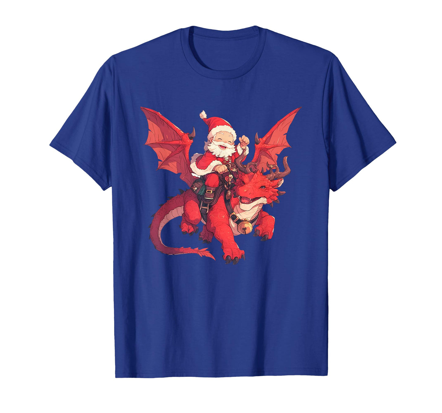 Santa Riding A Dragon - Dragon Christmas T-Shirt