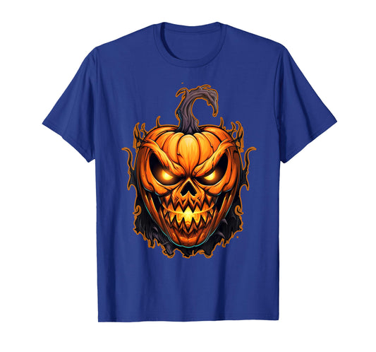 Funny Fall Autumn Halloween Scary Pumpkin Lazy Costume T-Shirt