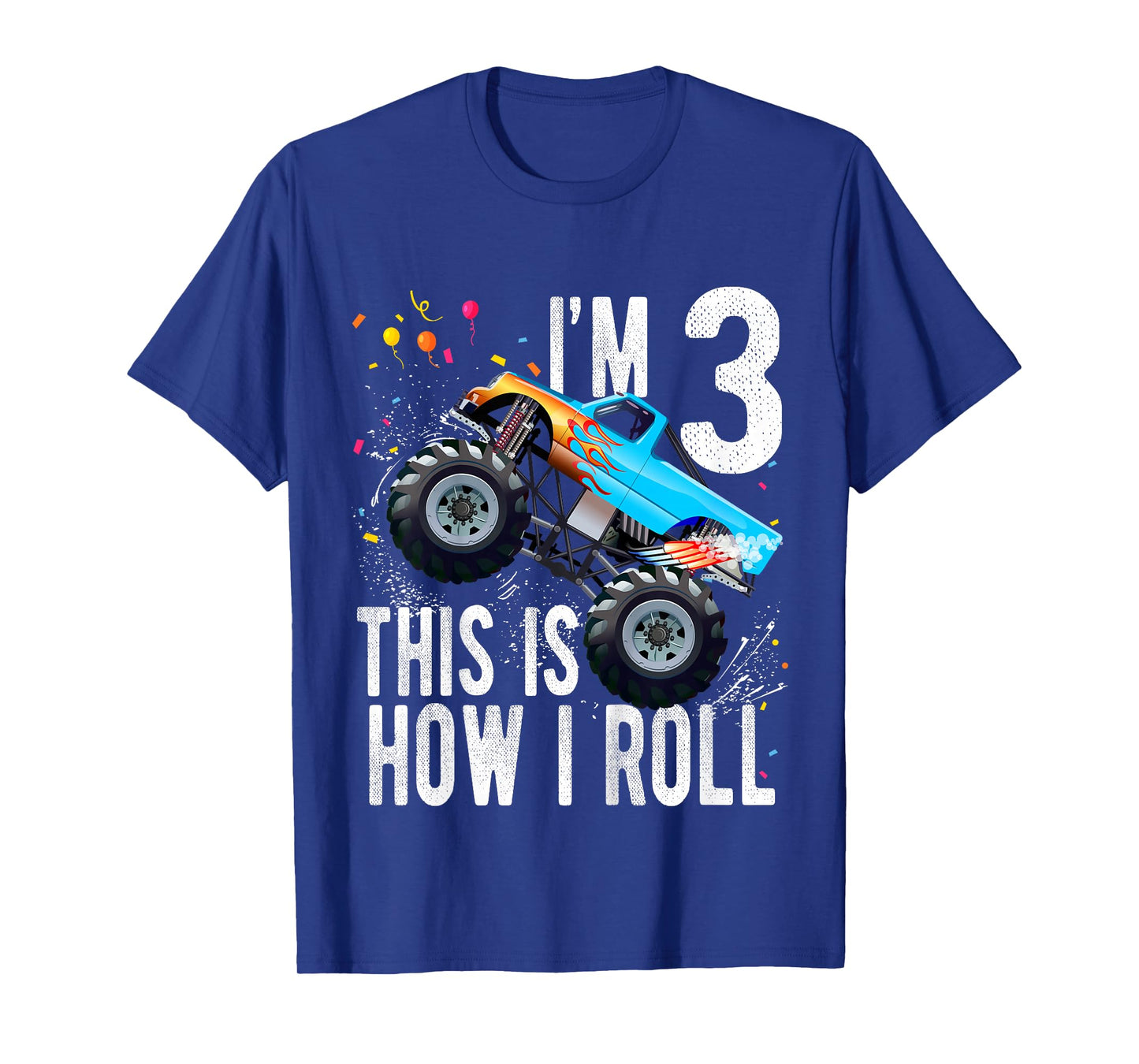 Kids 3 Year Old Shirt 3rd Birthday Boy Monster Truck Car T-Shirt