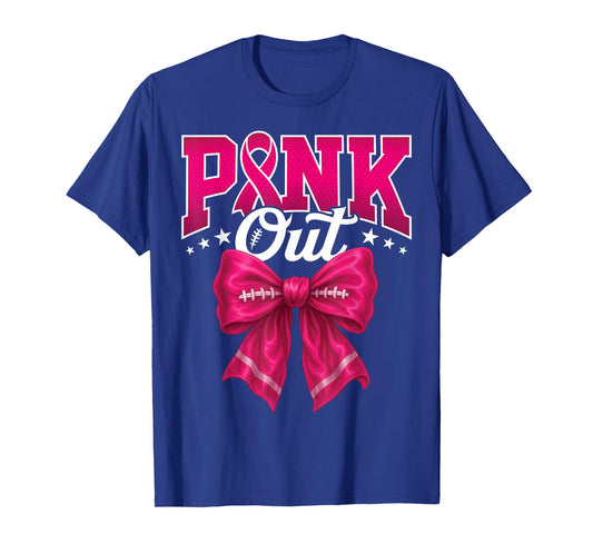Pink Out Football Breast Cancer Awareness Women Men Kids T-Shirt