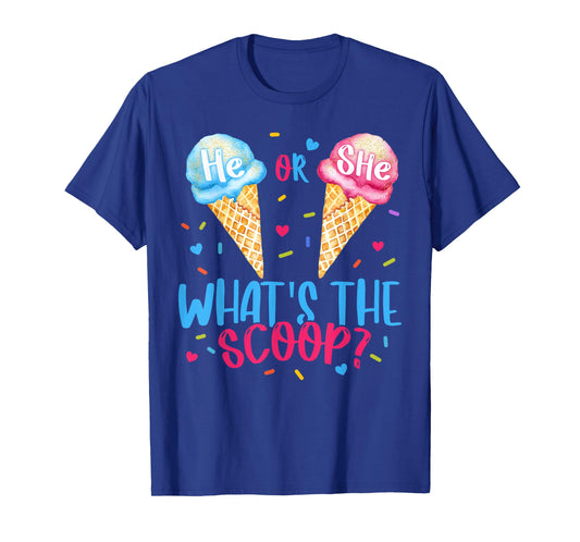 He or She Whats The Scoop Ice Cream Gender Reveal Party T-Shirt