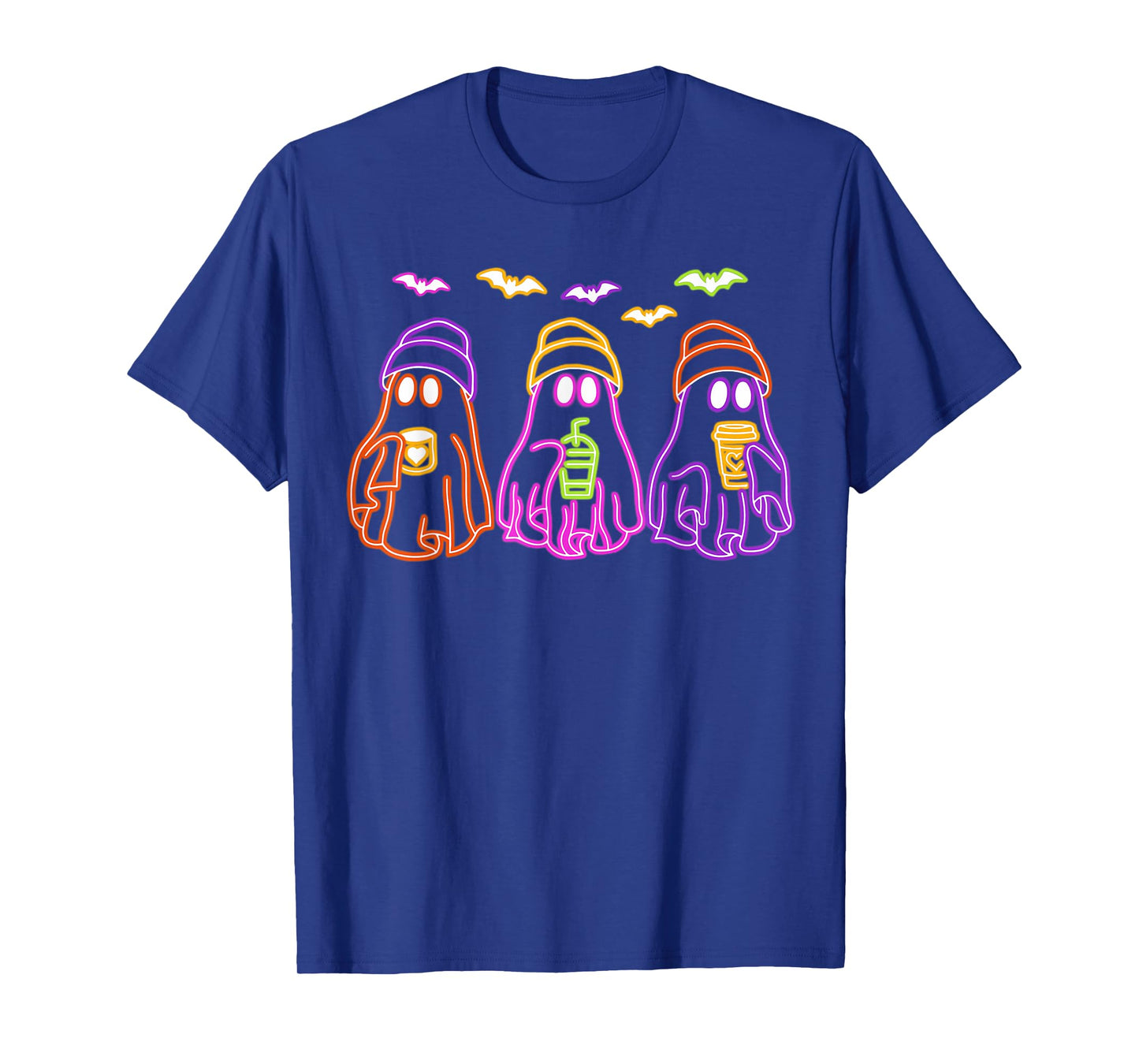 Ghost Drinking Coffee Funny Halloween Costume Coffee Lover T-Shirt