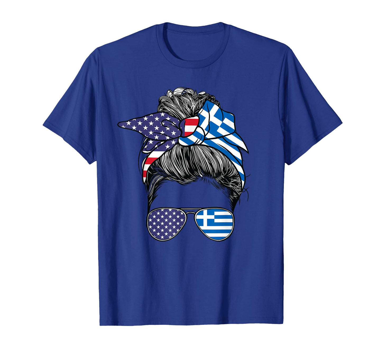 Greek Women Girl USA Heritage American Greece Flag T-Shirt