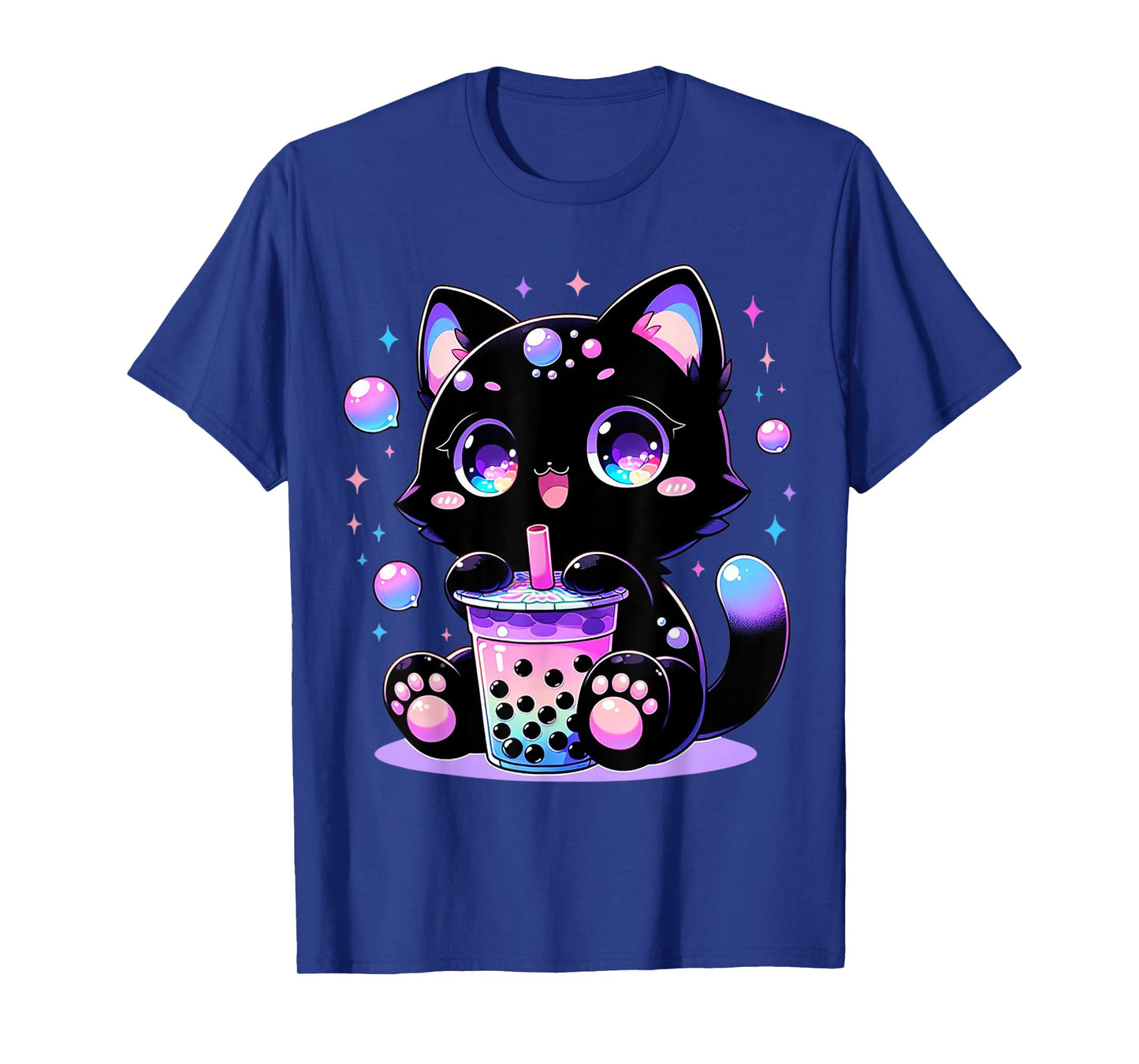 Kawaii Bubble Tea Cat Pastel Goth Boba Tea T-Shirt for Men Women Kids