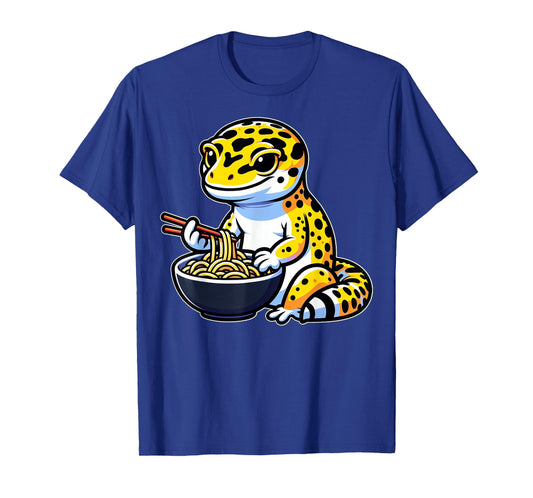 Kawaii Leopard Gecko Lover Gifts Leopard Gecko Eating Ramen T-Shirt