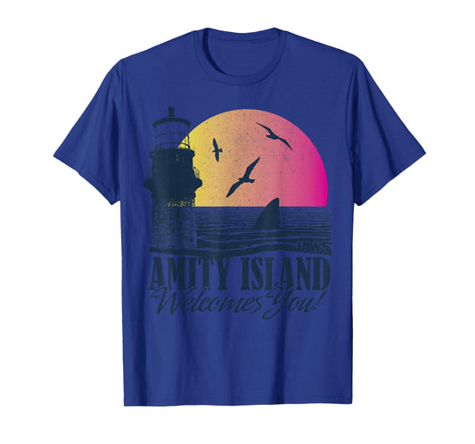 Jaws Amity Island Welcomes You Sunset T-Shirt