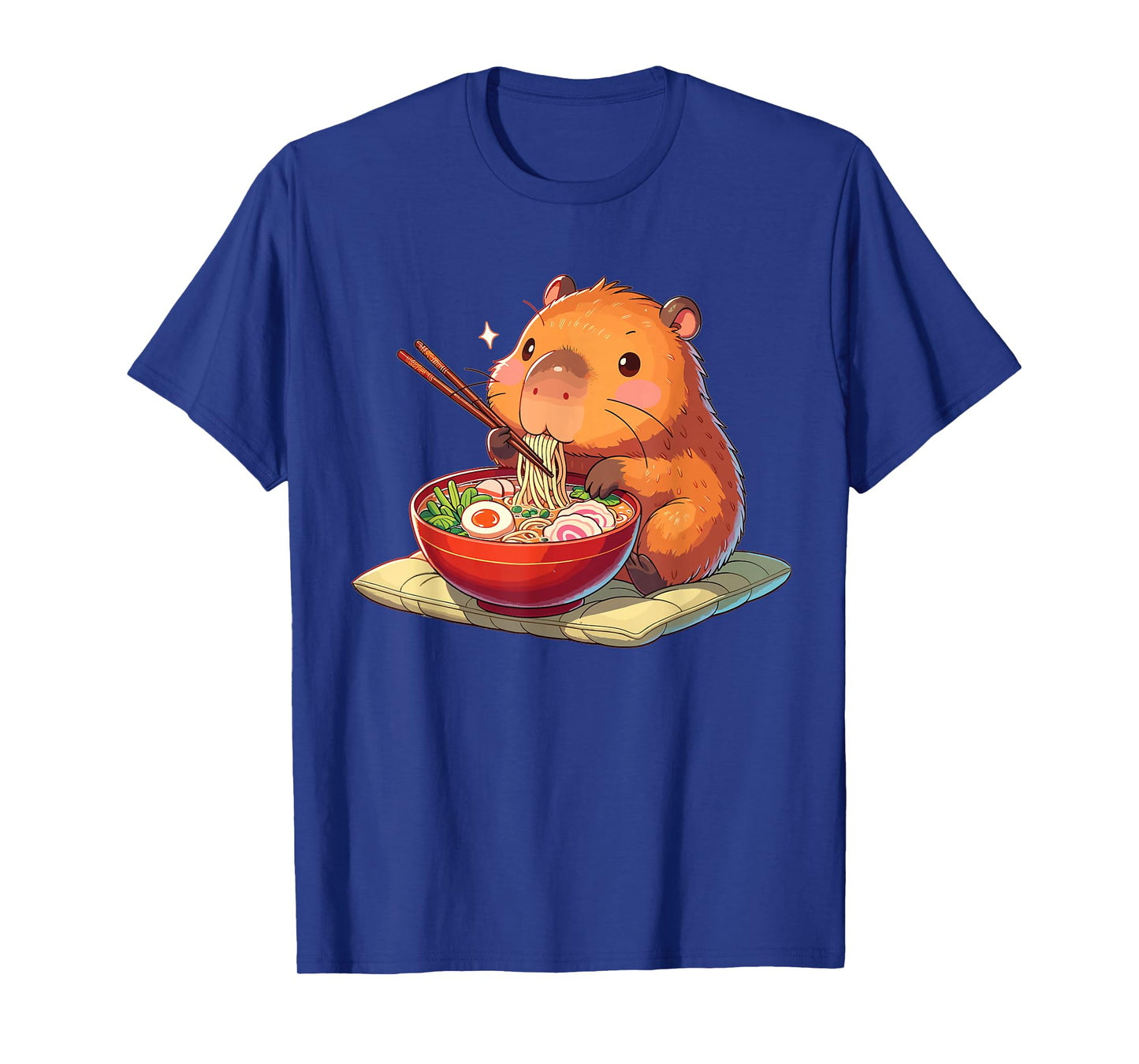 Cute Capybara Eats Ramen Noodles Capybara Ramen T-Shirt