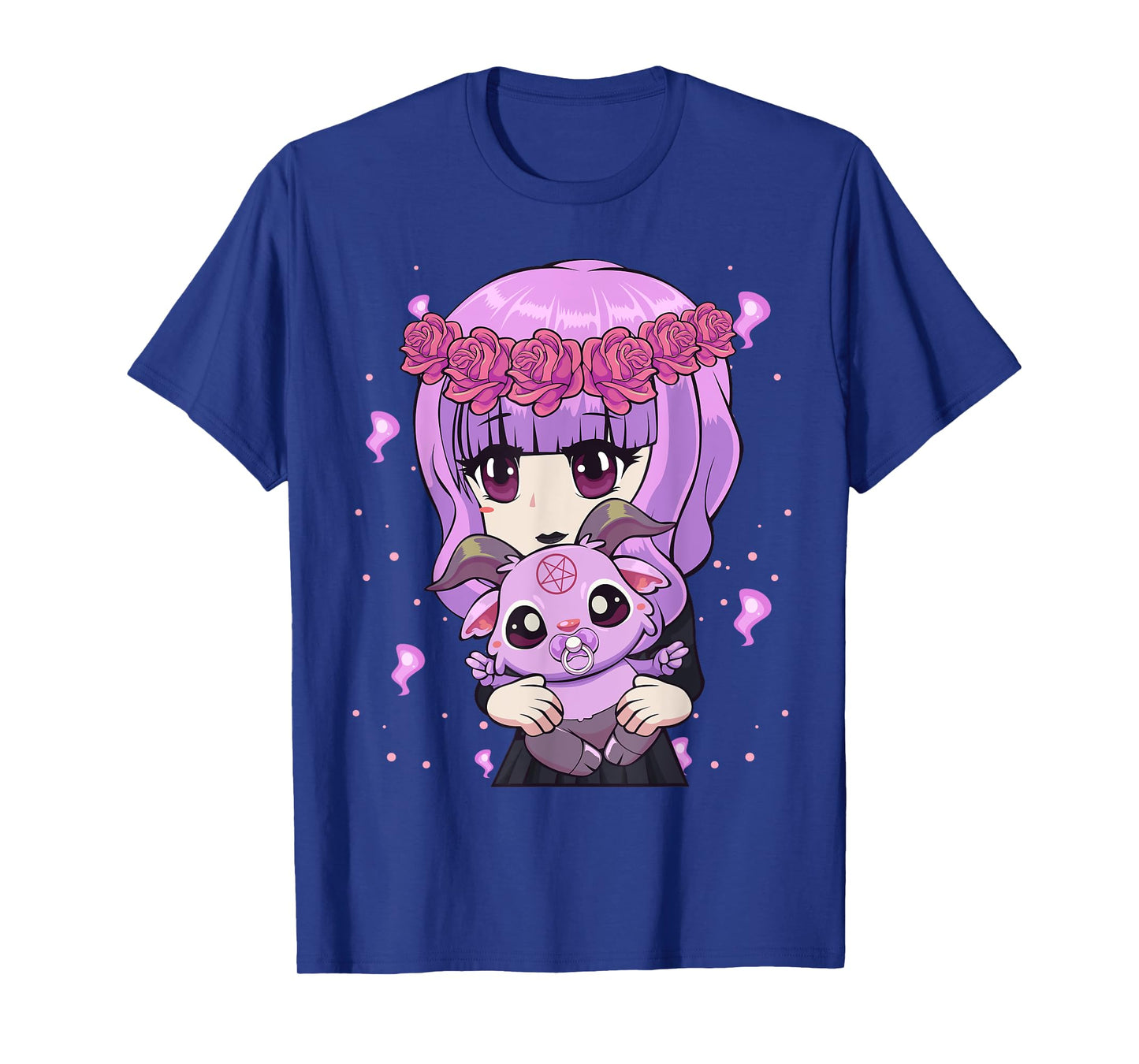 Anime Kawaii Pastel Goth Girl with Cute Baby Baphomet T-Shirt