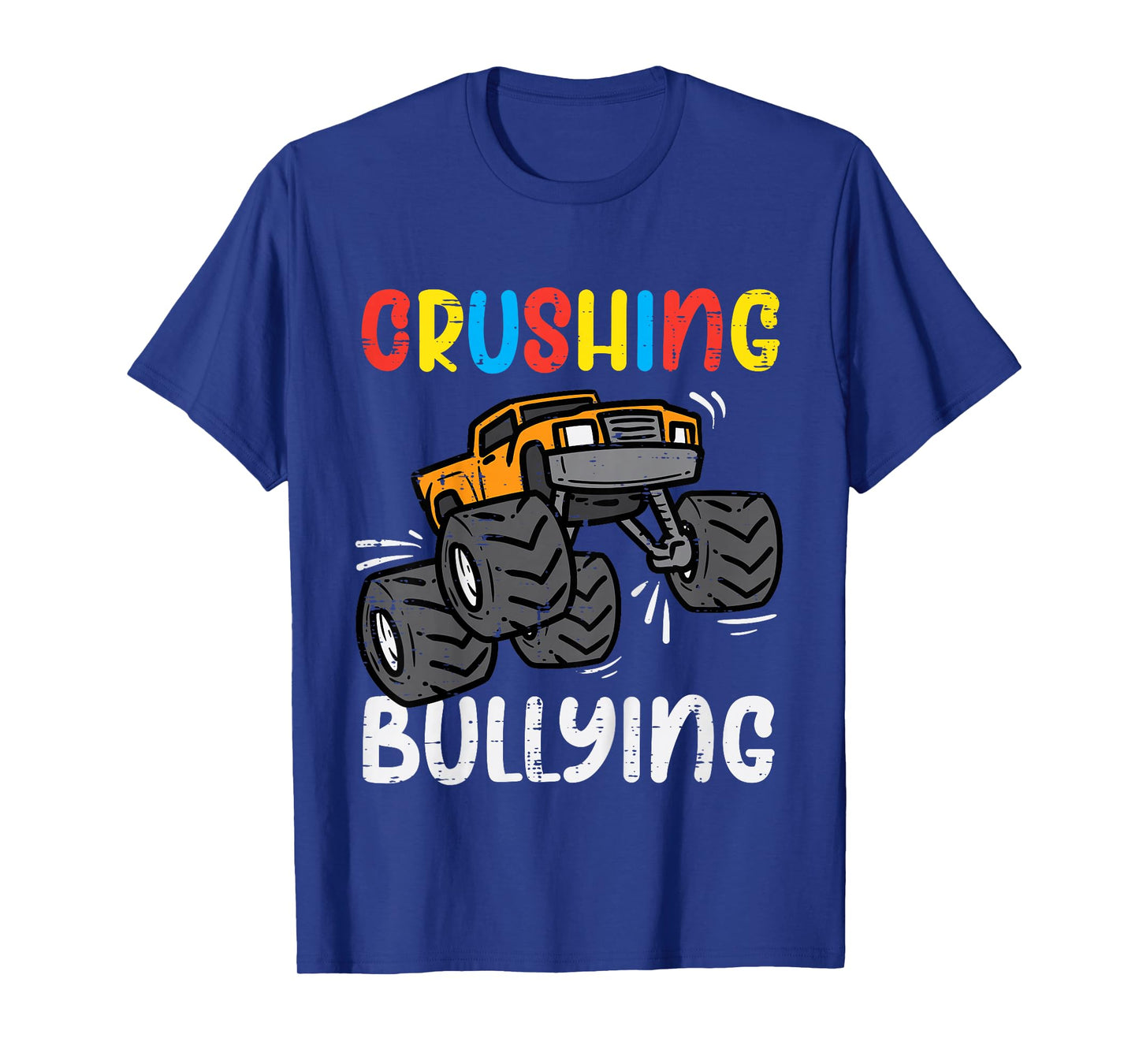 Kids Crushing Bullying Monster Truck Orange Unity Day Kids Boys T-Shirt