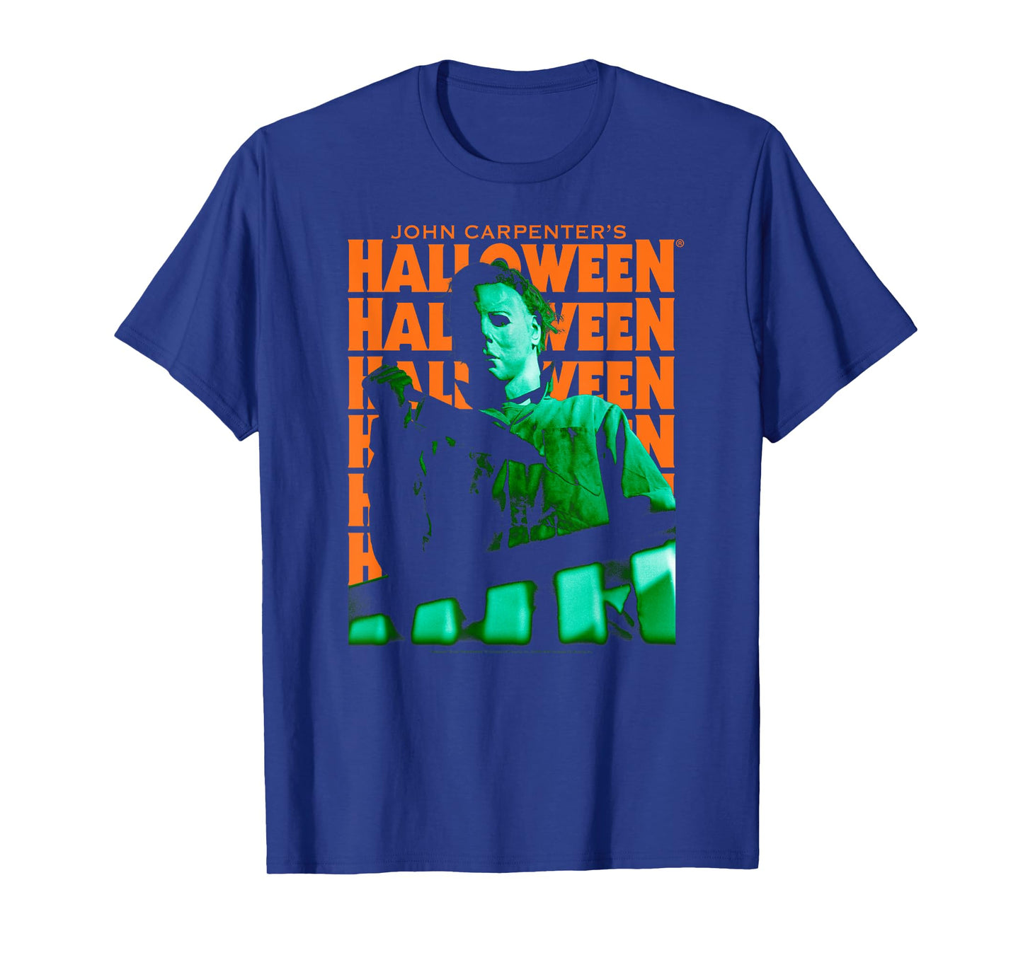 Halloween Repeating Logo Green and Orange Horror Movie T-Shirt