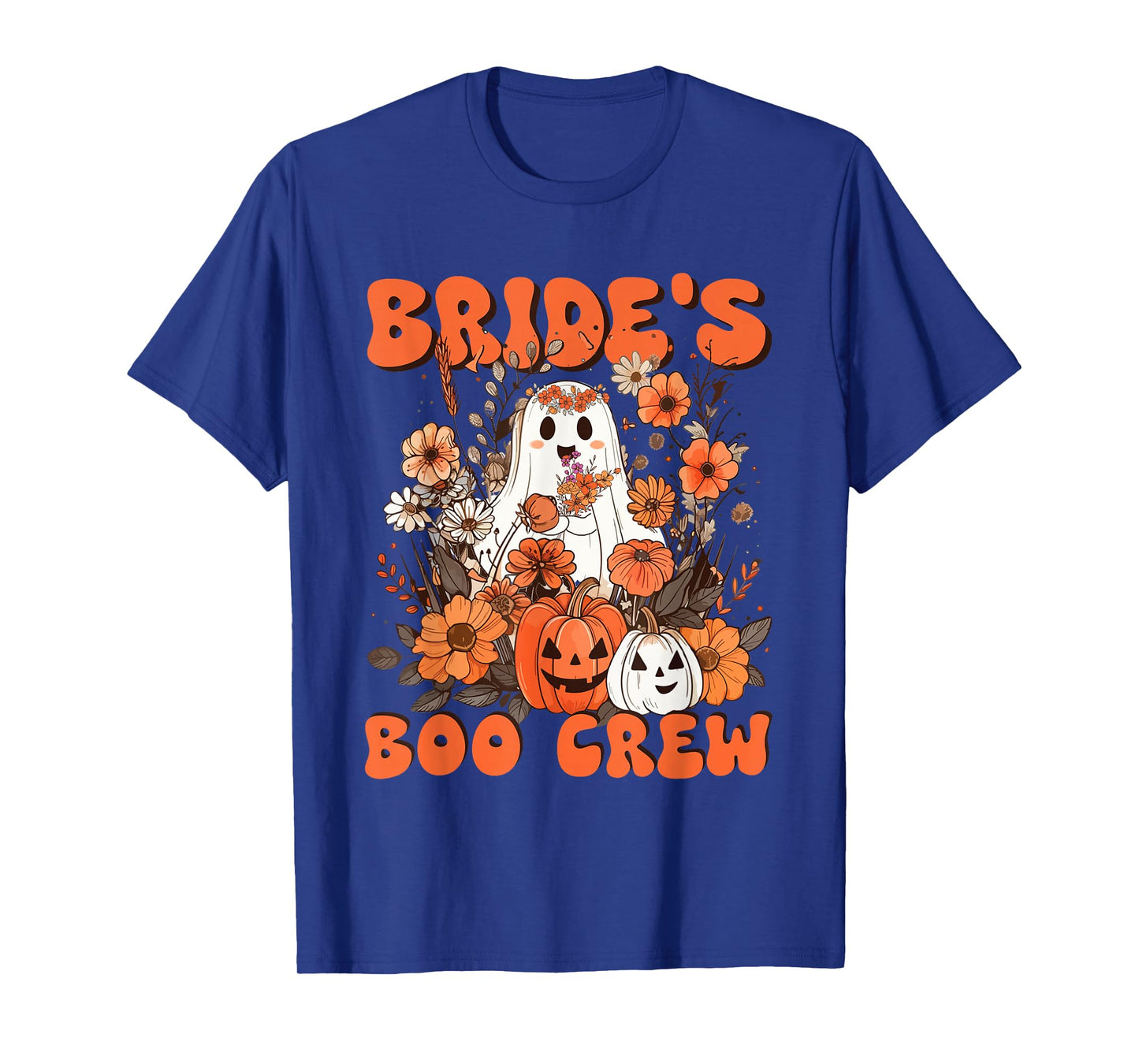 Bride's Boo Crew Floral Ghost Bachelorette Wedding Halloween T-Shirt