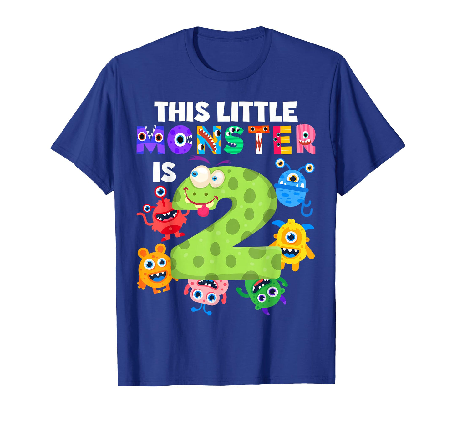 This Little Monster is 2 Two Years 2nd Birthday Party Aliens T-Shirt