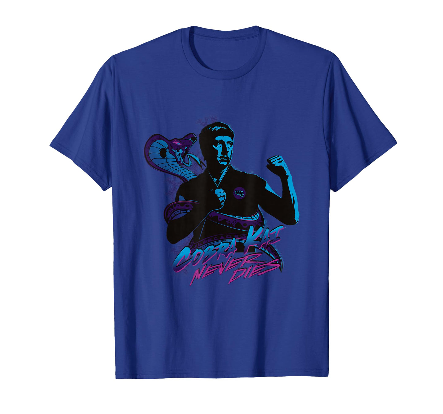 Cobra Kai Never Dies Johnny Blue Silhouette TV Show T-Shirt