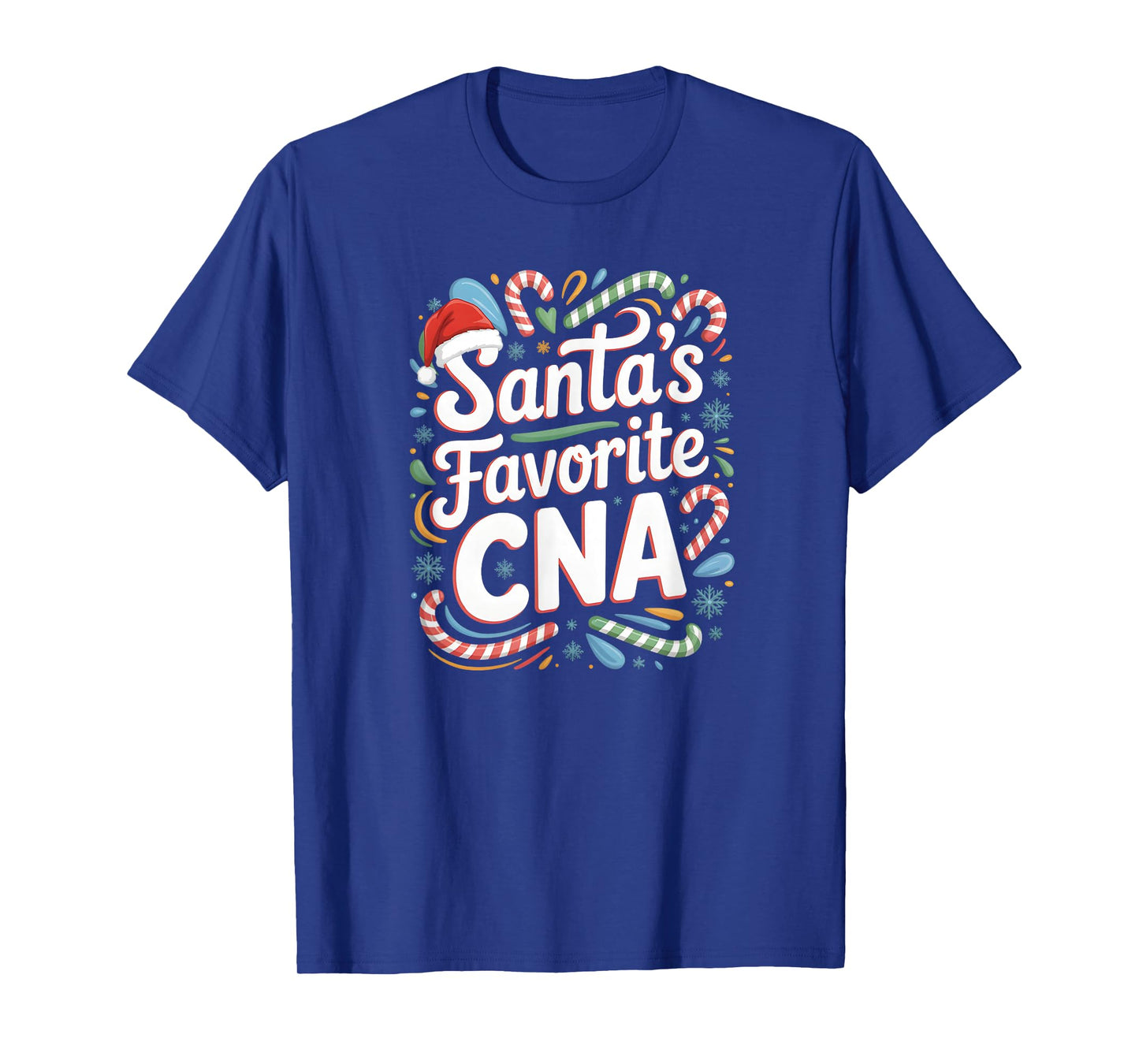 Santa's Favorite CNA Christmas Candy Canes Nurse Holiday Joy T-Shirt