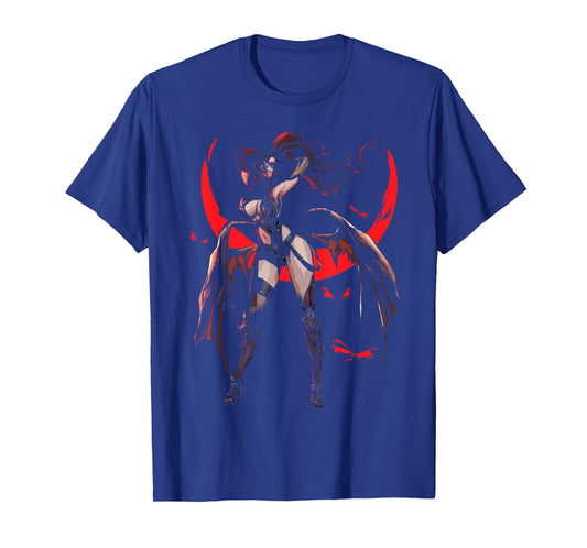 Anime Vampire Girl, Blood Moon, Scary Horror Halloween T-Shirt