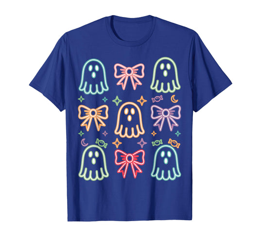 Funny Cute Ghost Spooky Season Glow in Halloween Night T-Shirt