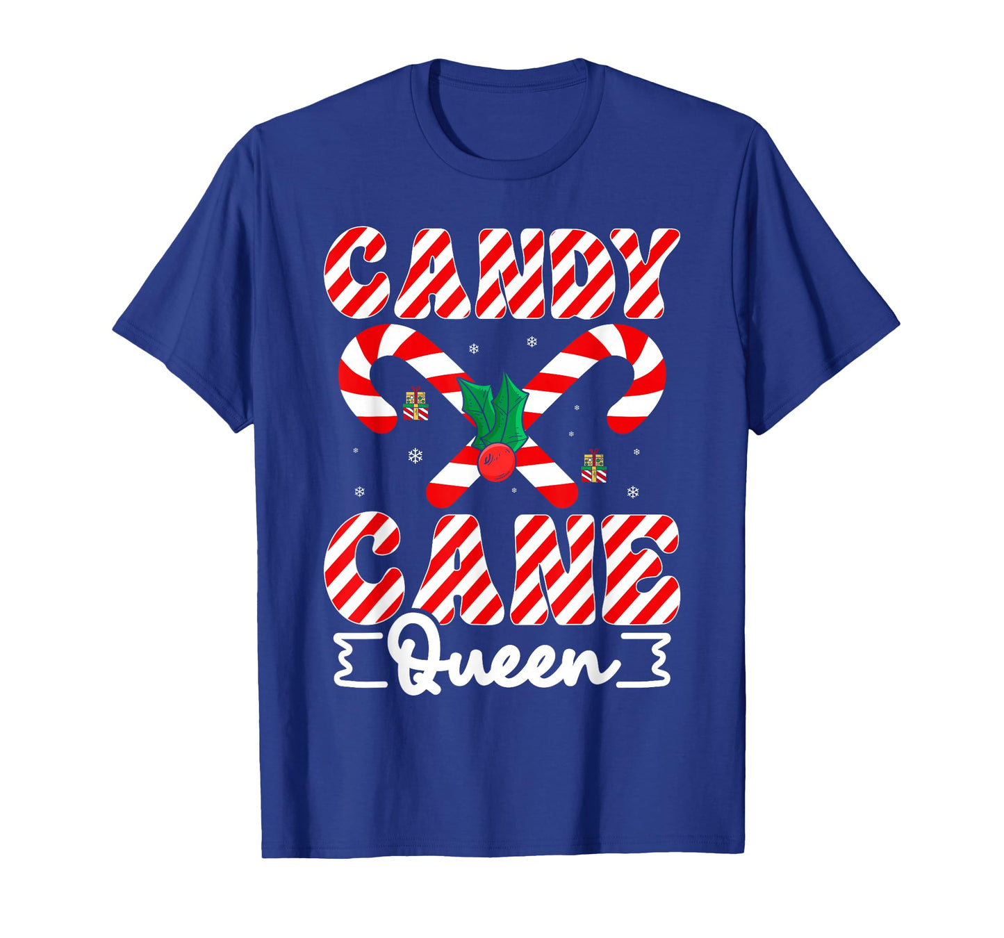 Funny Christmas Candy Cane Queen Matching Family Christmas T-Shirt