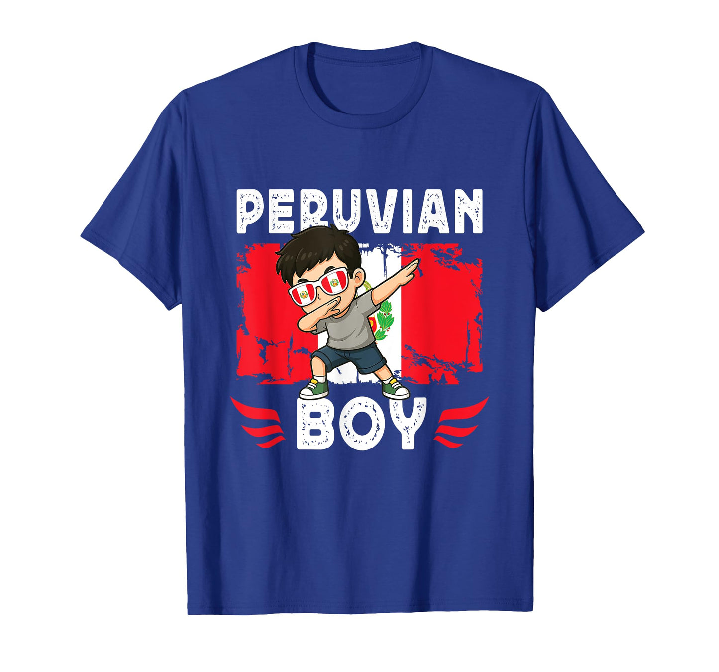 Proud Peruvian Boy Dab Pose Peruvian Son Guy Peru Flag T-Shirt