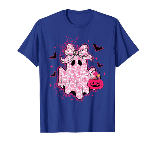 Vintage Lace Ghost Coquette Bow Halloween Girly Women Girls T-Shirt