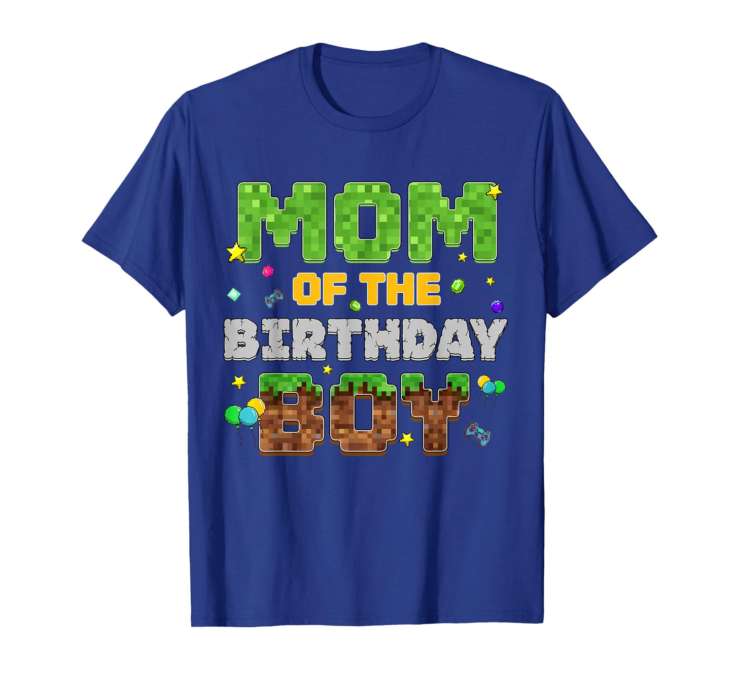 Mom Of The Birthday Boy Pixel Gamer Party Matching Family T-Shirt