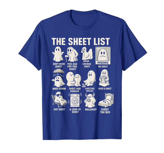 Ghost Halloween Costume, The Sheet List Shirt Funny Boo T-Shirt