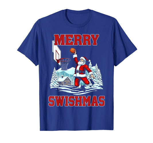 Merry Swishmas Basketball Ugly Christmas Xmas Men Boys Kids T-Shirt
