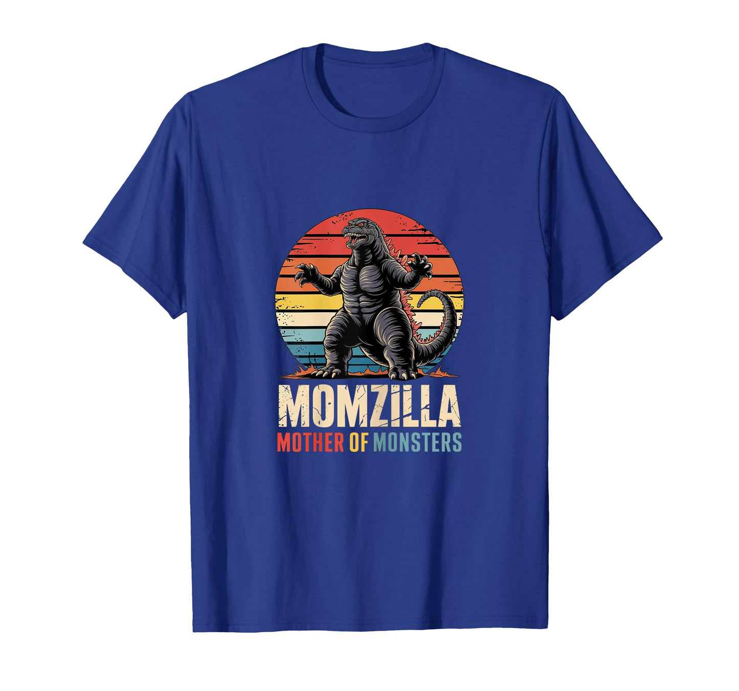Retro Momzilla Mother of Monsters Distressed Art T-Shirt