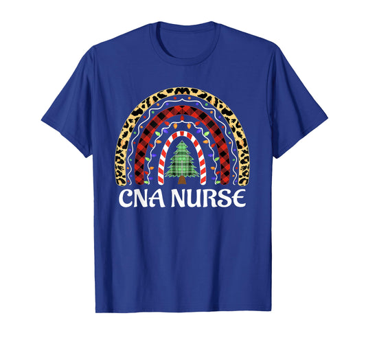 Christmas CNA Nurse Leopard Rainbow Nurse Xmas Christmas T-Shirt