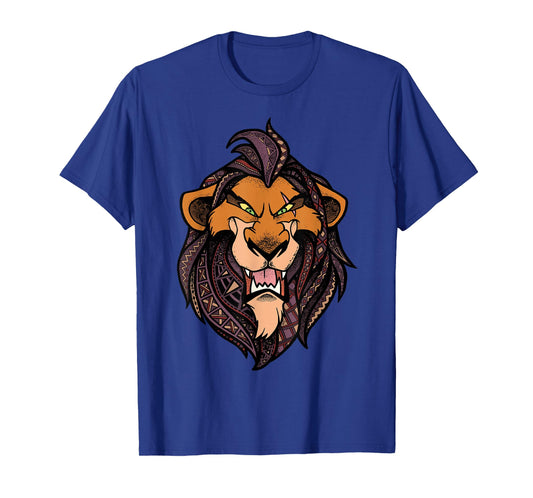 Disney Lion King Scar Geometric Pattern Fill Portrait T-Shirt