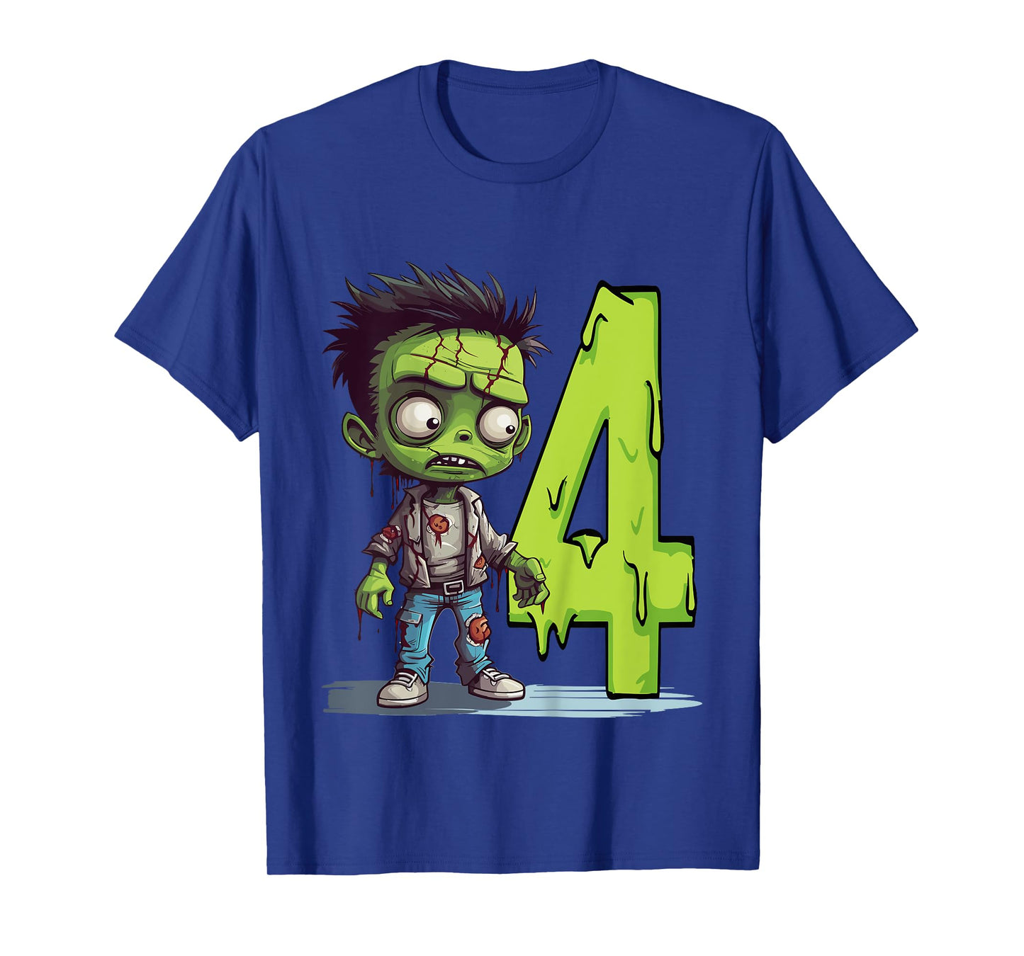 Kids Scary Zombie - four Years - creepy 4th Birthday Halloween T-Shirt