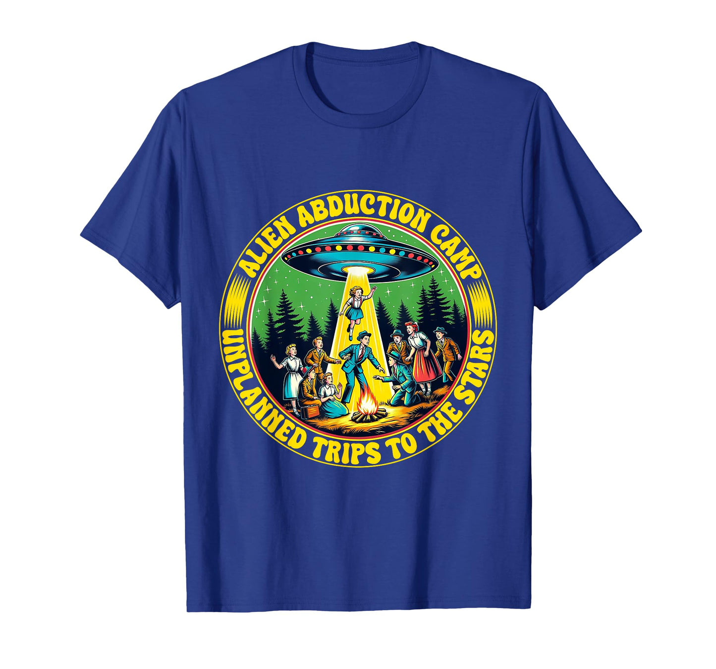 Alien Abduction Camp Shirt Vintage Retro UFO Funny Camper T-Shirt