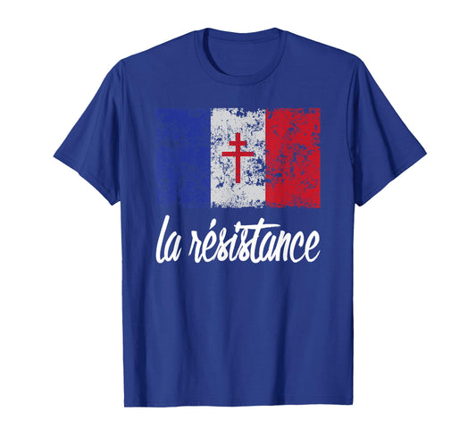 Distressed France Flag La Resistance Proud French T-Shirt T-Shirt
