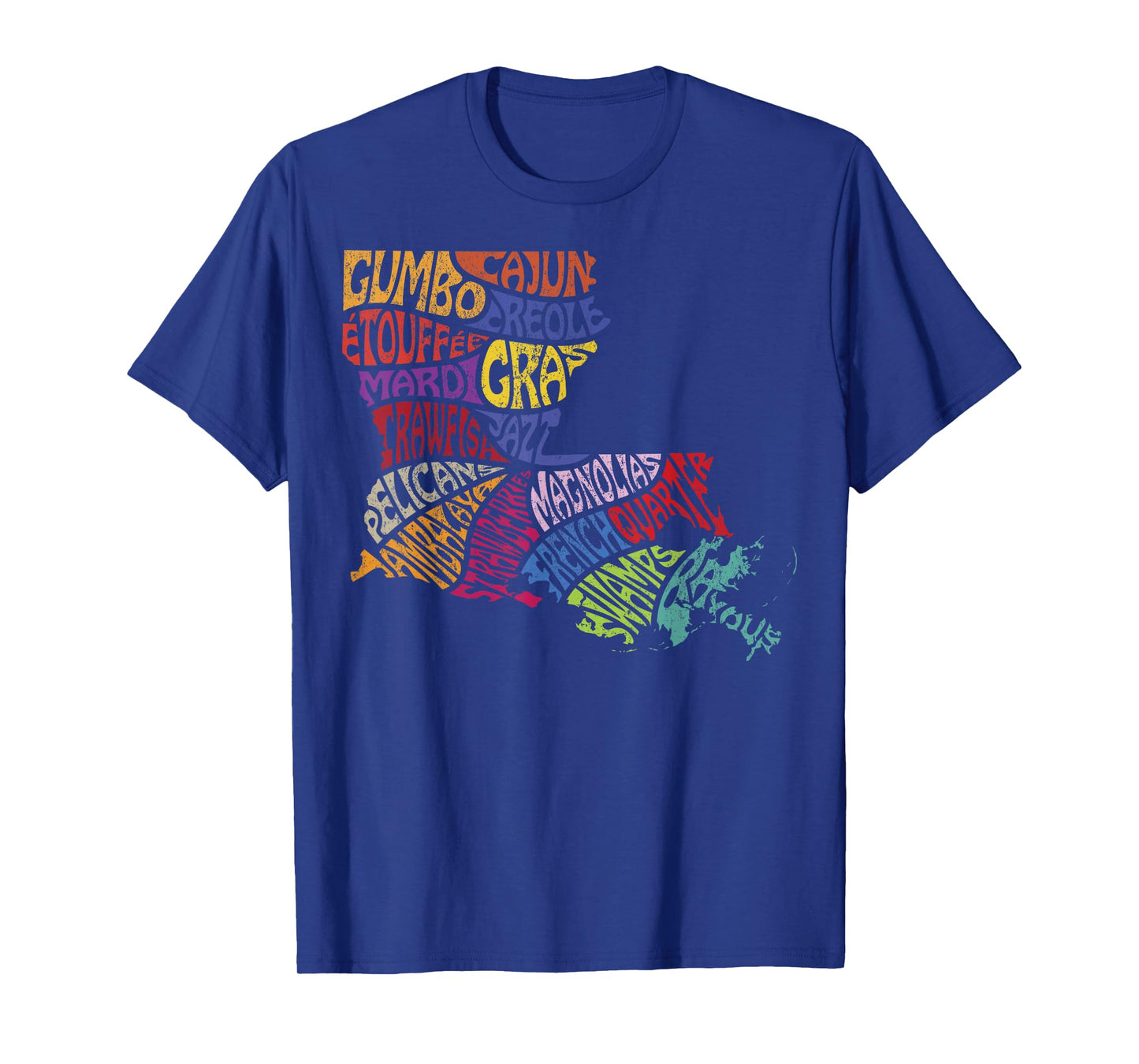 Louisiana State Map Tee Mardi Gras Creole Cajun Culture T-Shirt