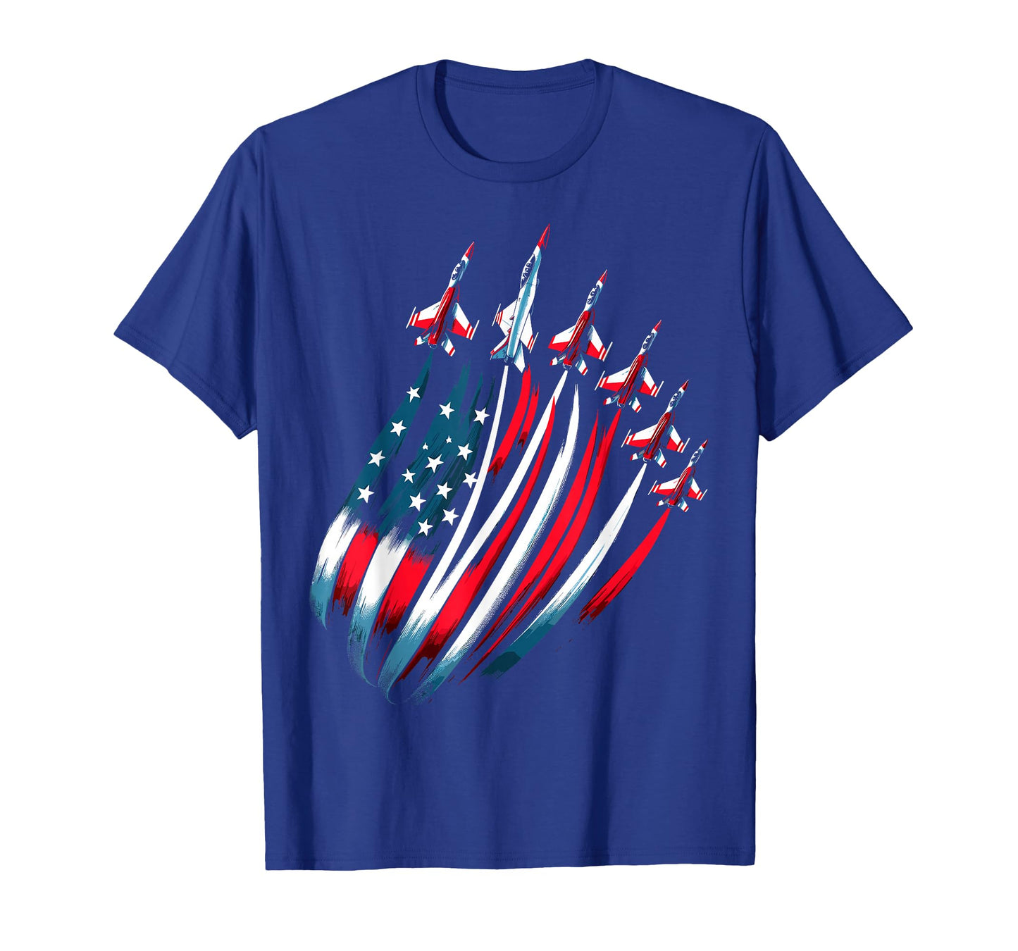 Patriotic USA Flag Fighter Jets Boys 4th of July T-Shirt