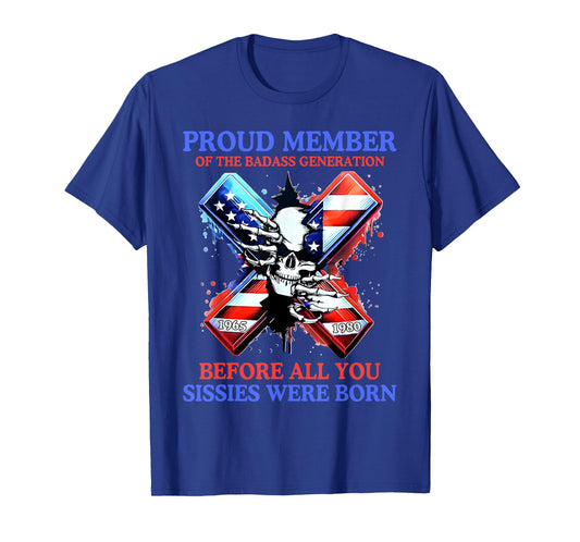 Proud Member of The Badass Generation X Skull 4th of July T-Shirt