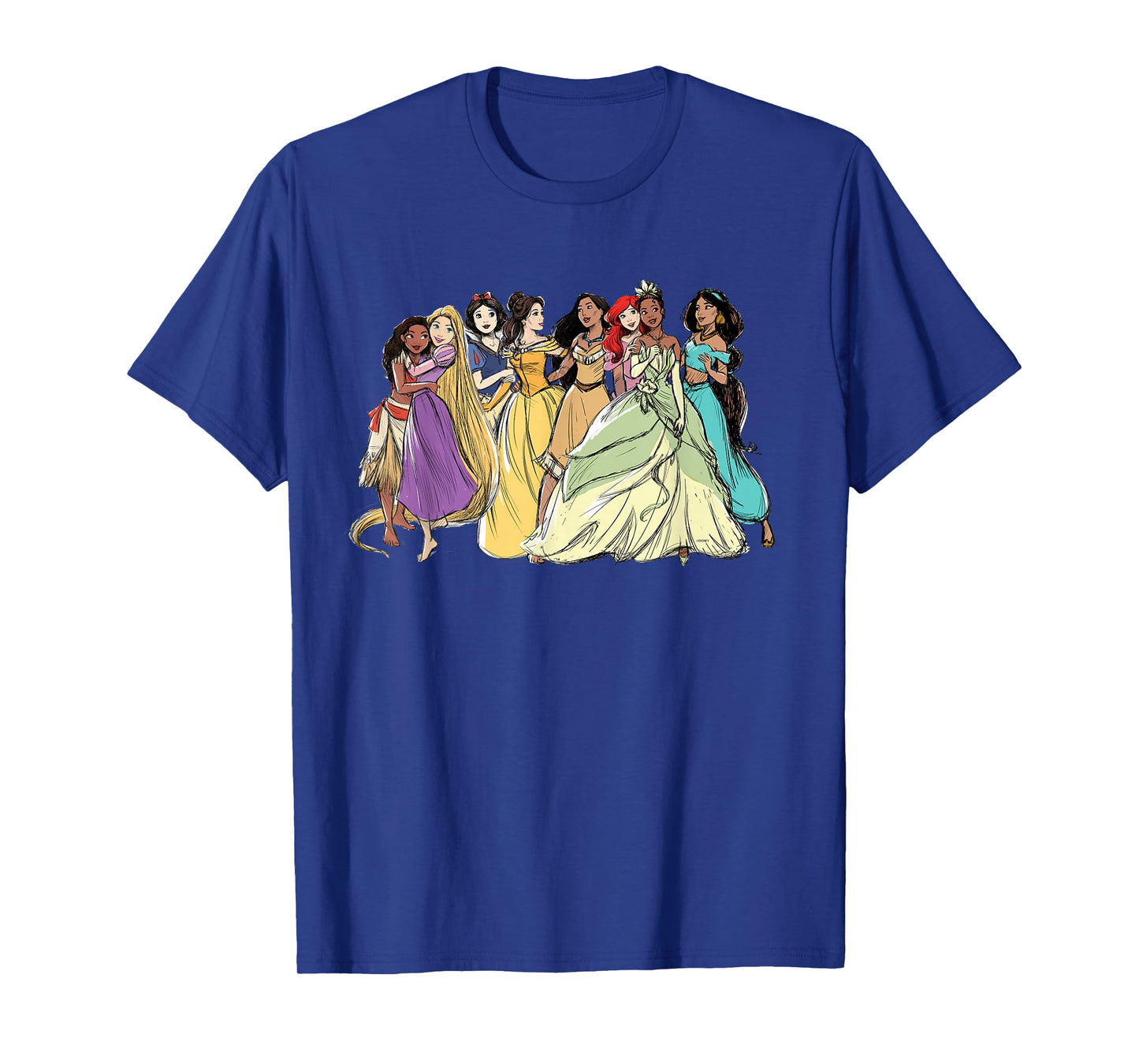 Disney Princess Group Pencil Sketch T-Shirt