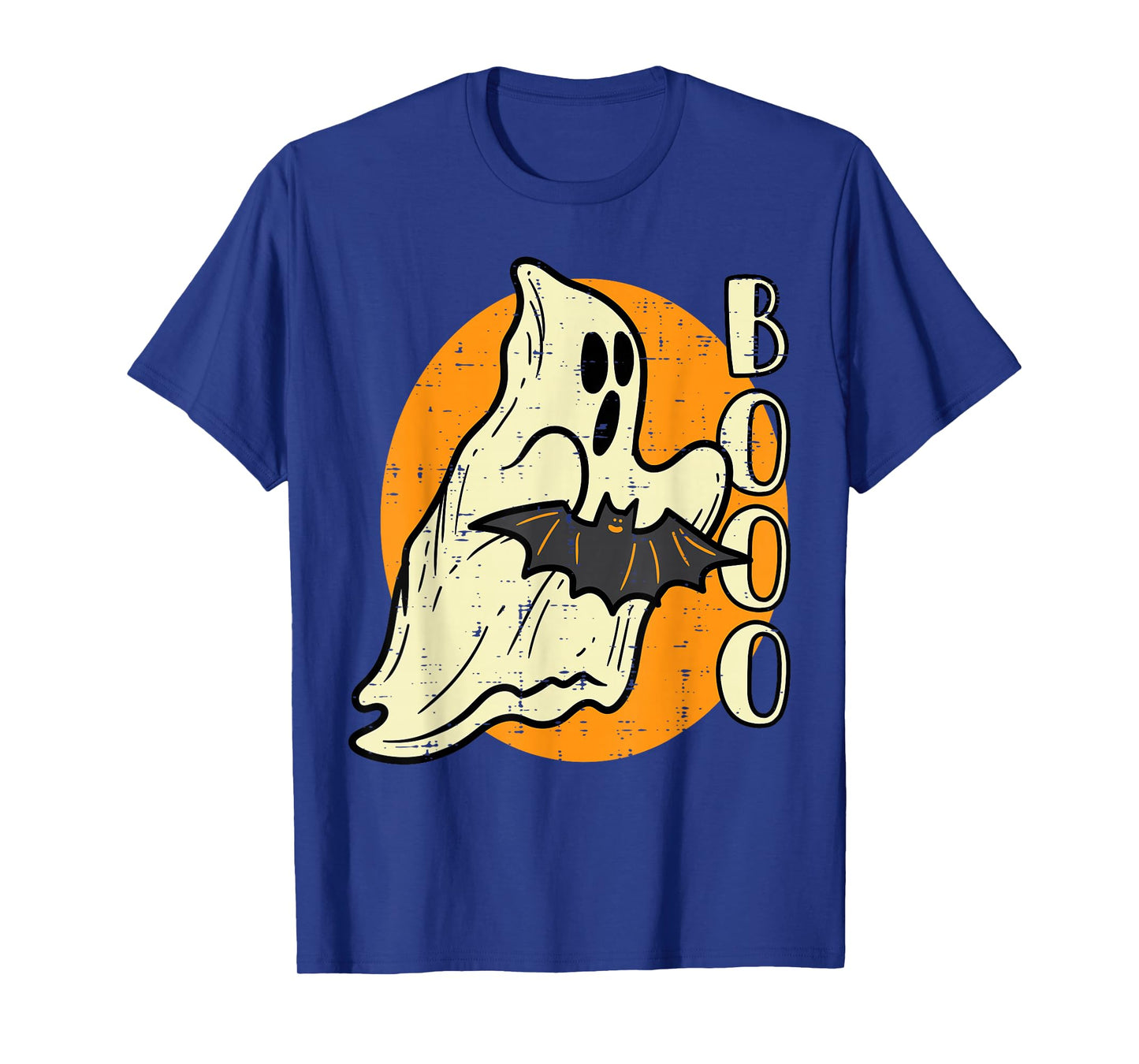 Boo Ghost Bat Retro Vintage Groovy Halloween Men Women Kids T-Shirt