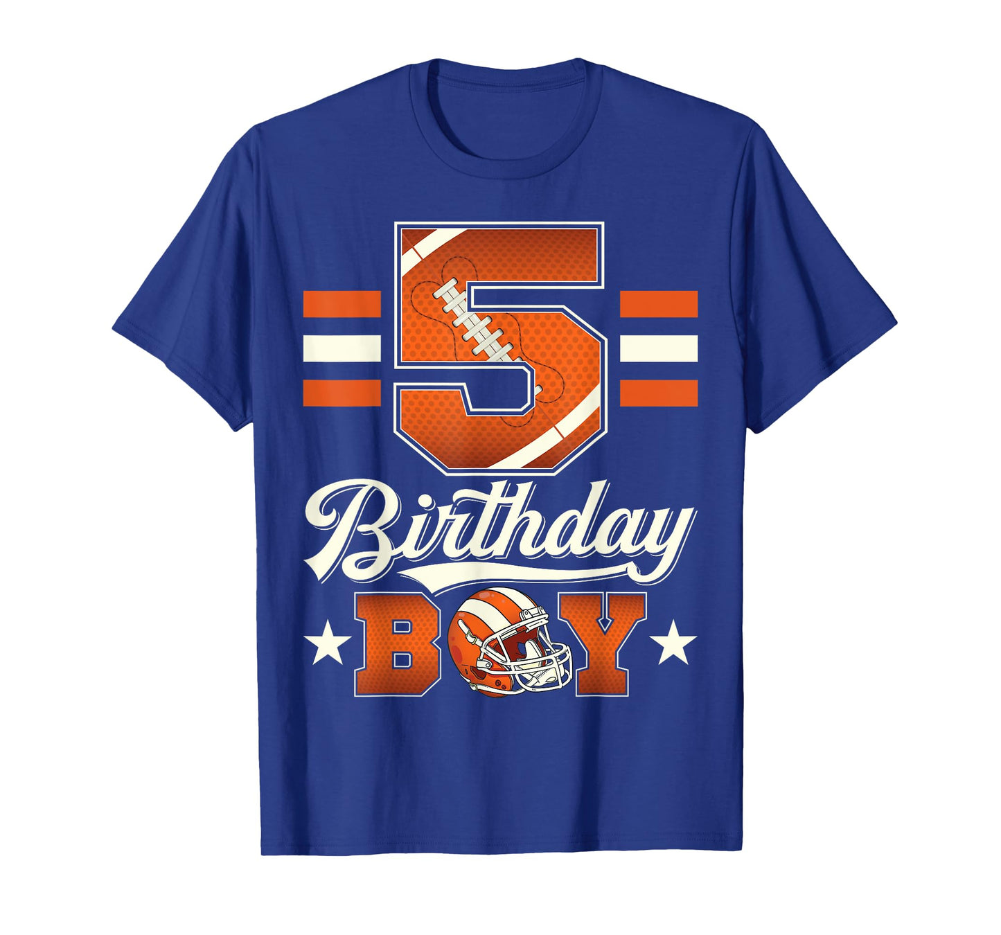 Five 5th Birthday Boy Football 5 Year Old Sports Party T-Shirt