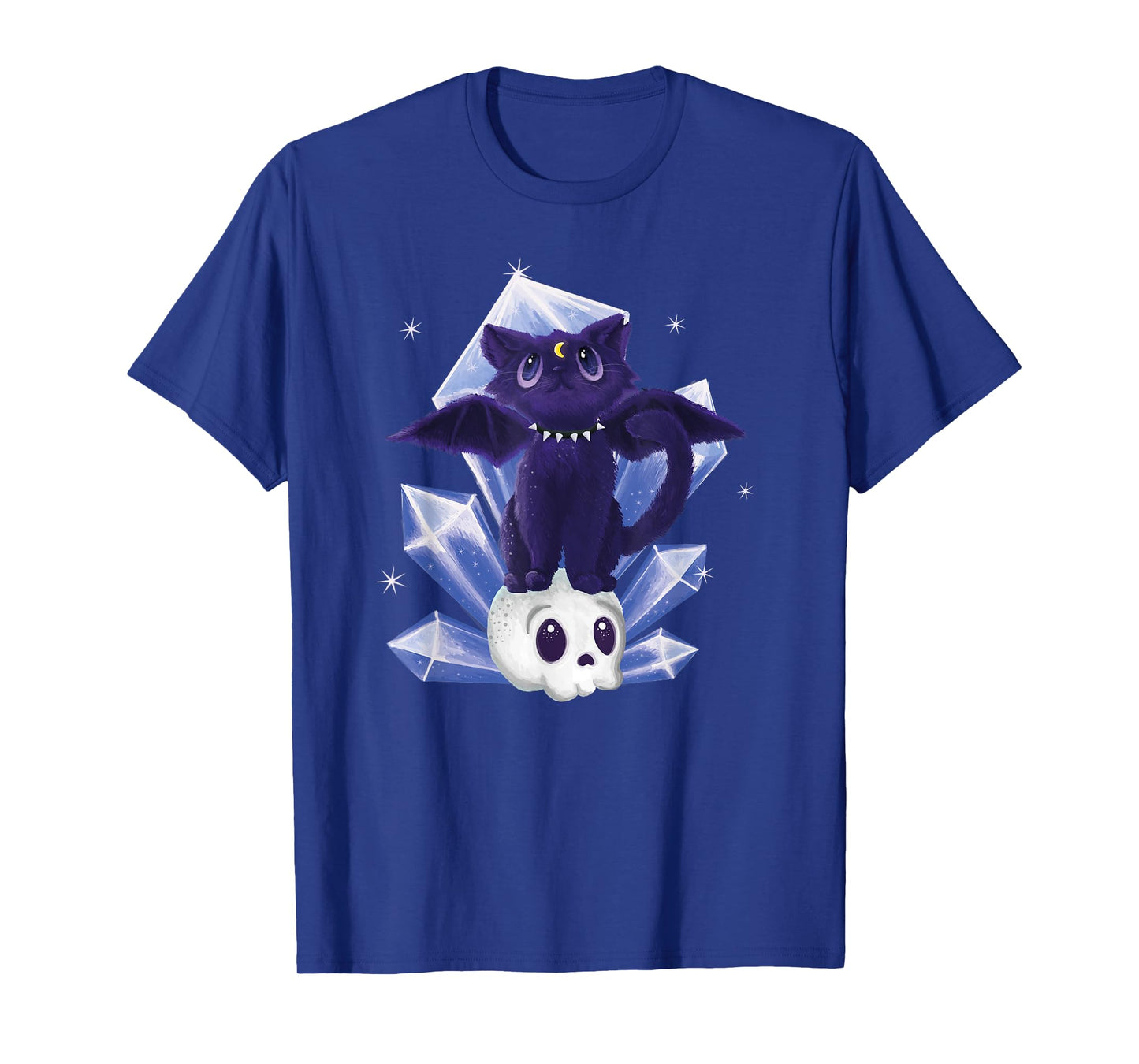 Kawaii Pastel Goth Cute Creepy Witchy Cat and Skull T-Shirt