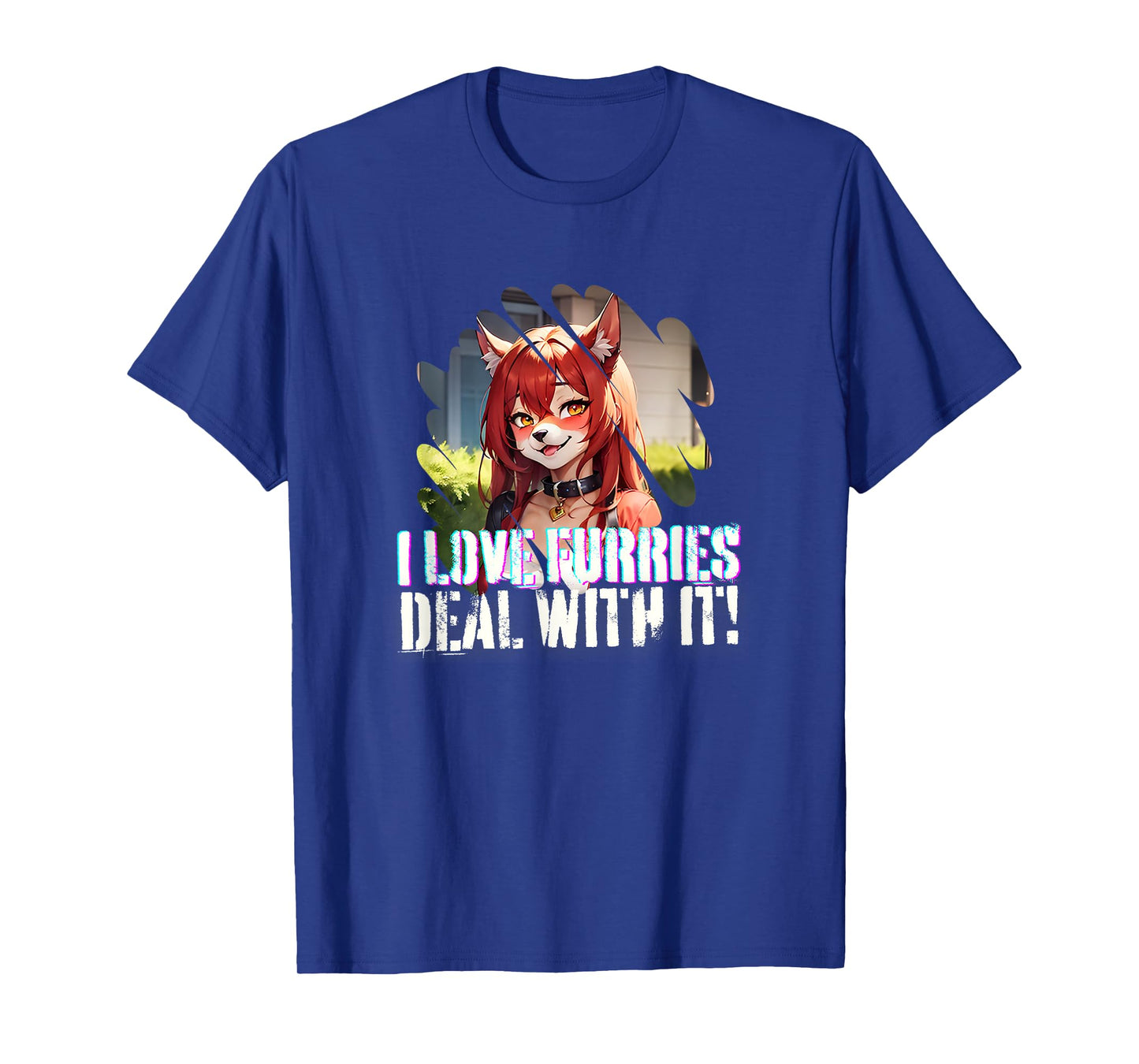 I Love Furries Furry Lover Stuff - Furry Fandom Anime Girl T-Shirt